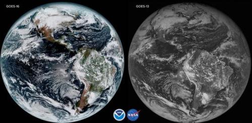 ͼǰNASAҺʹ(NOAA)GOES-16صƬƬķֱΪǰGOESǵ4ʾ˴̫пĵ԰׳ɫ